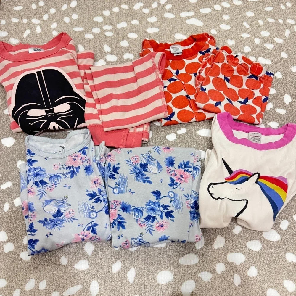 BUNDLE Hanna Andersson lot pajamas set eyelet dress top tee long sleeve shorts